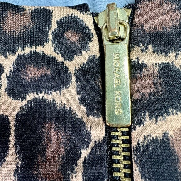 MICHAEL KORS Fit Flair Dress Women’s Sz 0 Cheetah Leopard Animal Print Jacquard - Picture 7 of 16